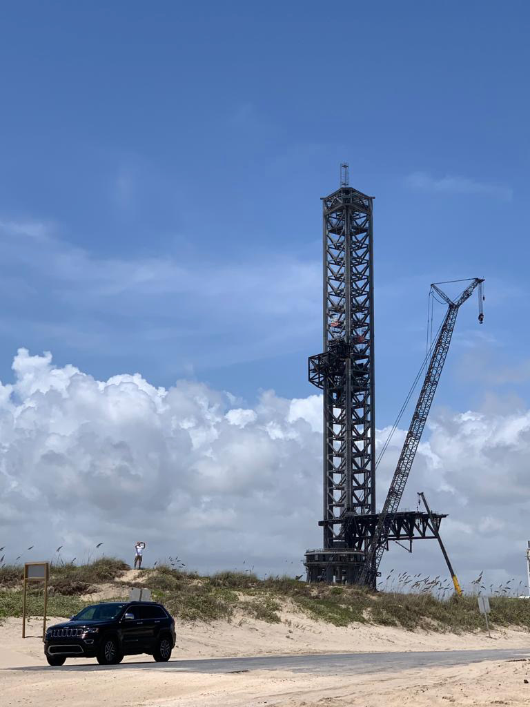 Orbital Launch Tower from Boca Chica beach. 